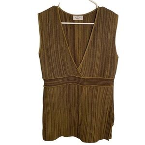 Baobei Sleeveless Knit Top Surplice Neck Green